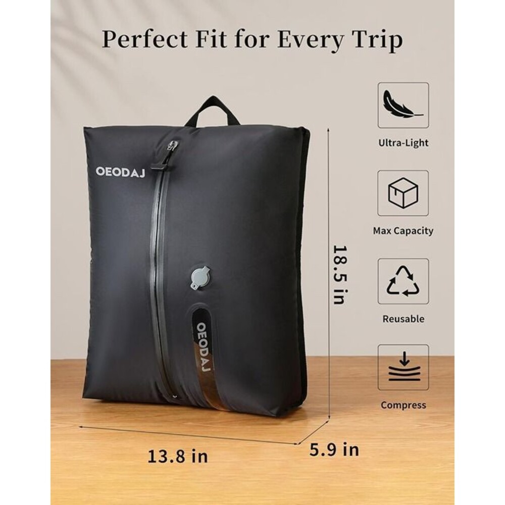 Travel Vacuum Bags with Wireless Pump, 1 pack, 23L